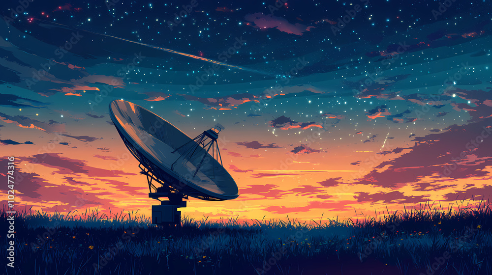 Vector illustration of a satellite dish Vector illustration of a satellite dish