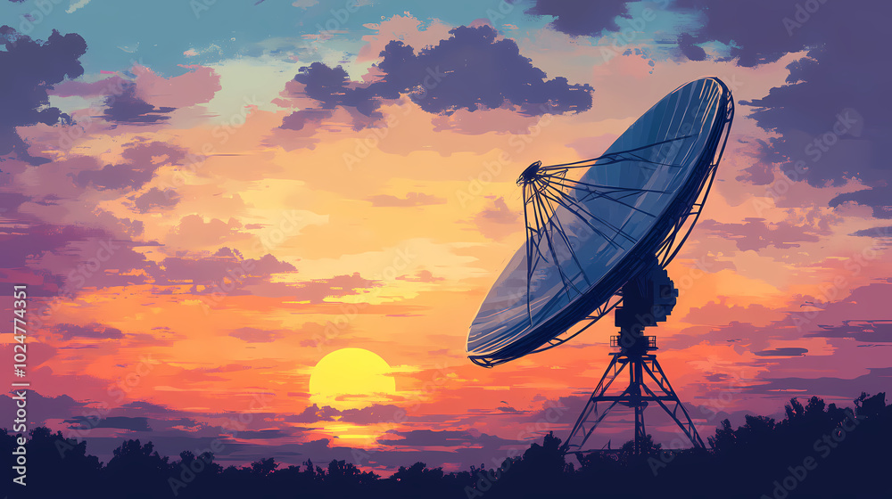 Vector illustration of a satellite dish