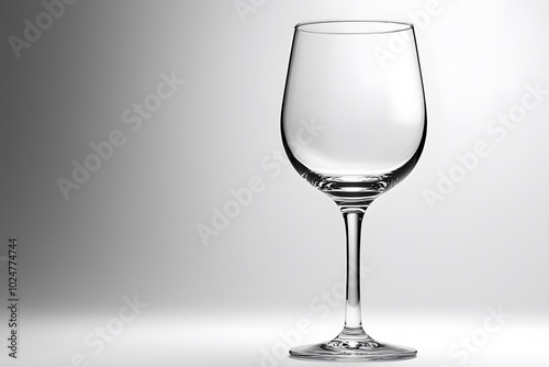 Empty Wine Glass on Minimalist Background