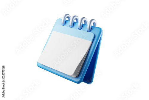 3D rendering A cute calendar that tells the day floats in the air. holiday concept at work