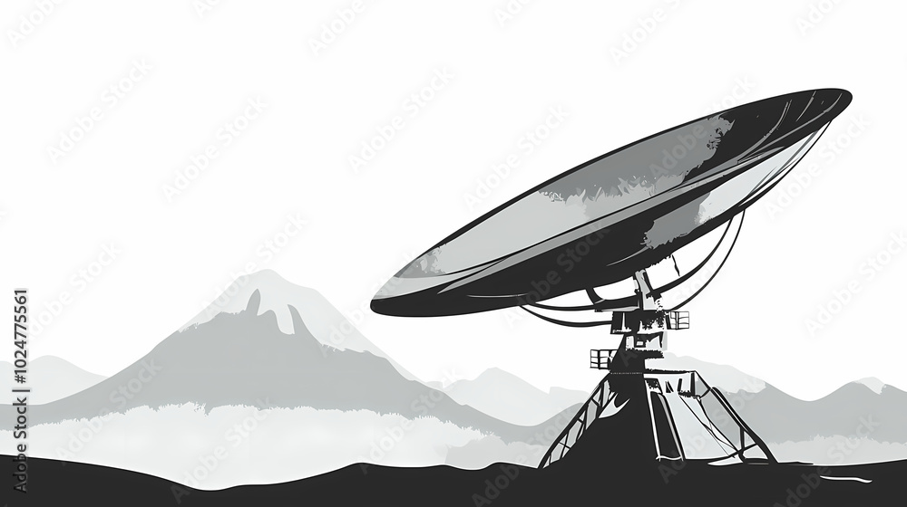 Obraz premium Vector illustration of a satellite dish