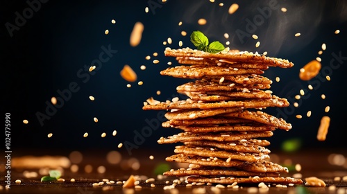 Crispy thattai, savory rice crackers flavored with cumin and sesame seeds photo