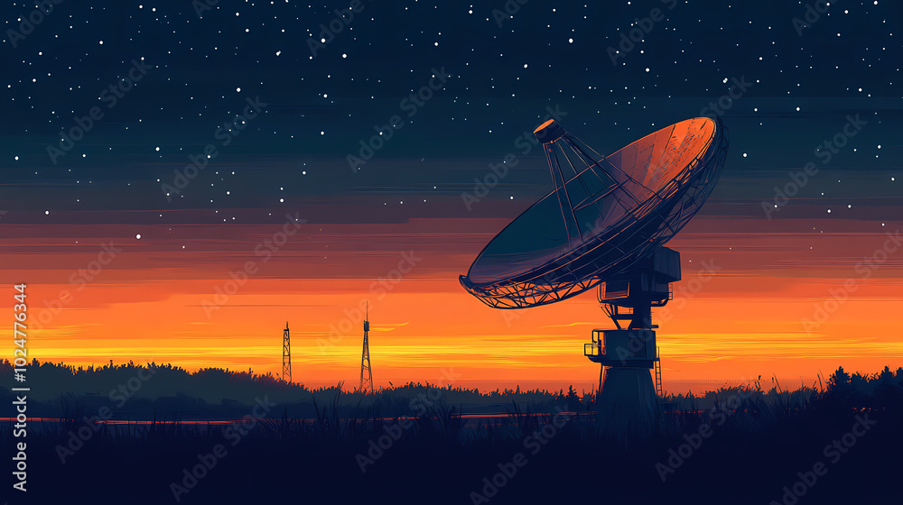 Vector illustration of a satellite dish Vector illustration of a satellite dish