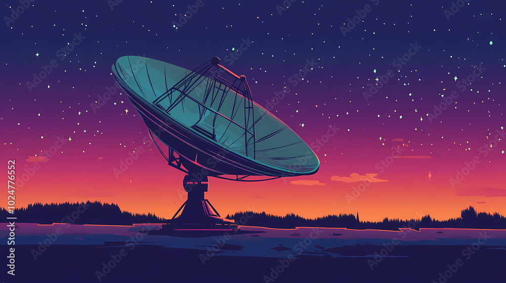 Vector illustration of a satellite dish