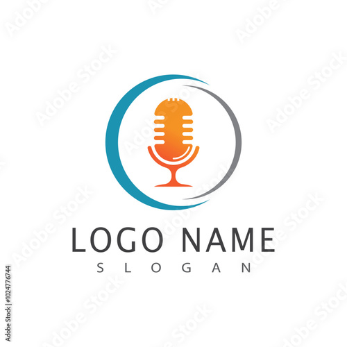 podcast logo vector symbol