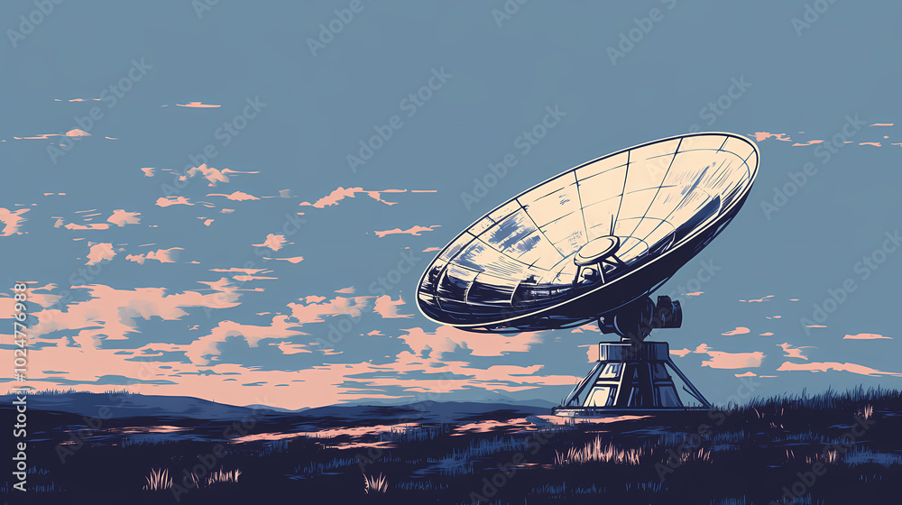 Vector illustration of a satellite dish Vector illustration of a satellite dish