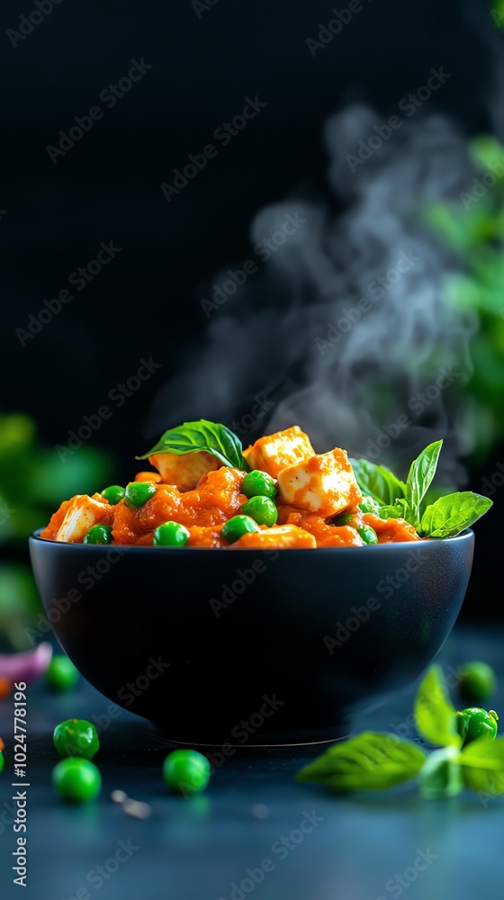 Fragrant matar paneer with green peas and paneer cubes in a creamy tomato gravy Fragrant matar paneer with green peas and paneer cubes in a creamy tomato gravy