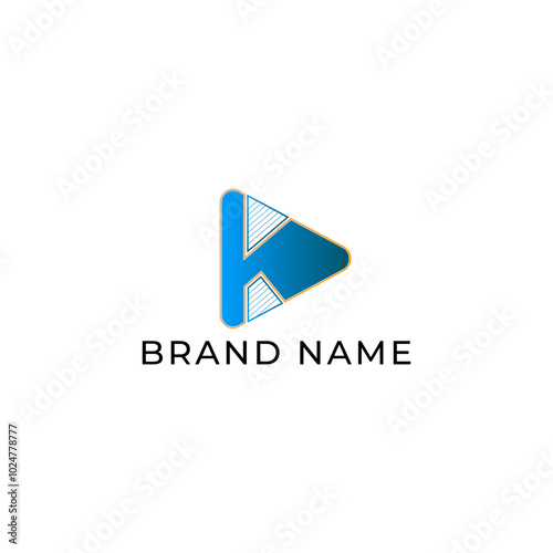 Free Download ILLUSTRATION TRIANGLE WITH LETTER K SIMPLE  GRADIENT BLUE COLOR TECH LOGO ICON MODERN SIMPLE TEMPLATE ELEMENT DESIGN VECTOR - GFXLoad