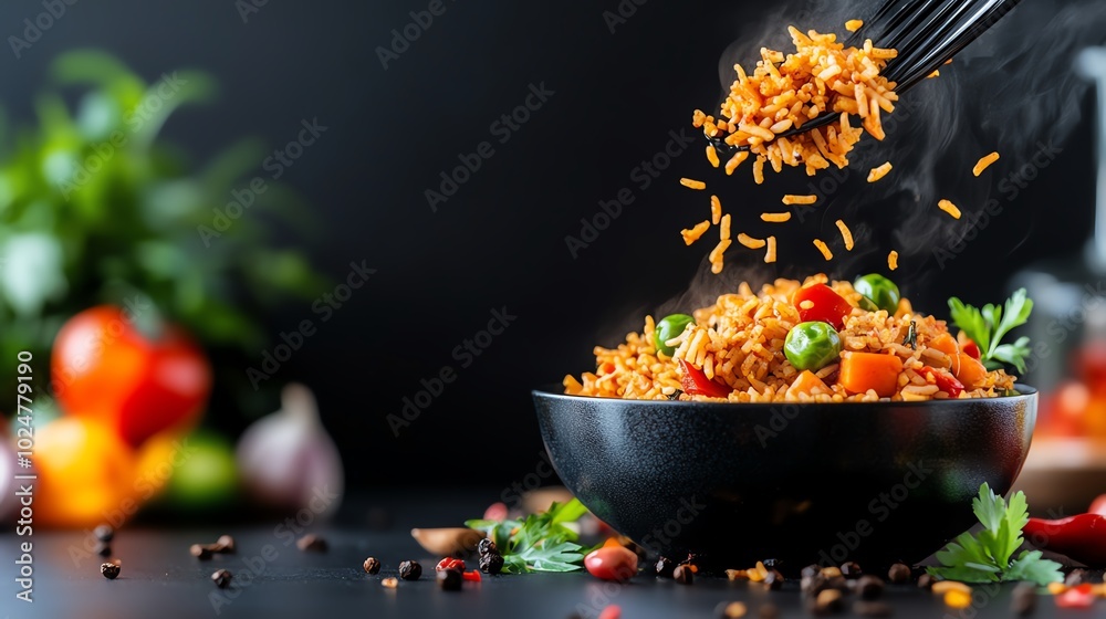 Fragrant vegetable pulao with mixed vegetables and aromatic whole spices
