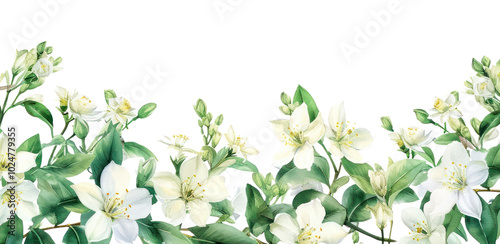 PNG Jasmine flowers border blossom nature plant.