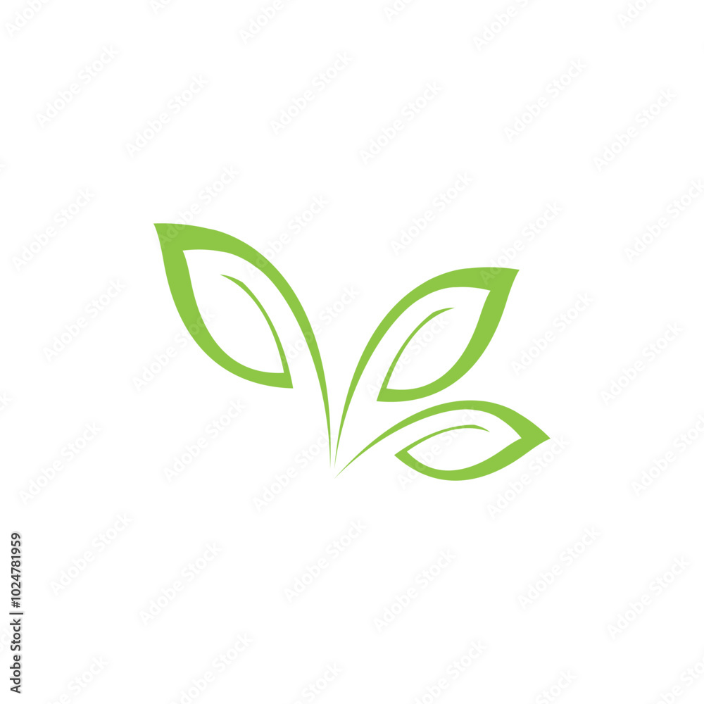 Green leaf logo vector element symbol template Green leaf logo vector element symbol template