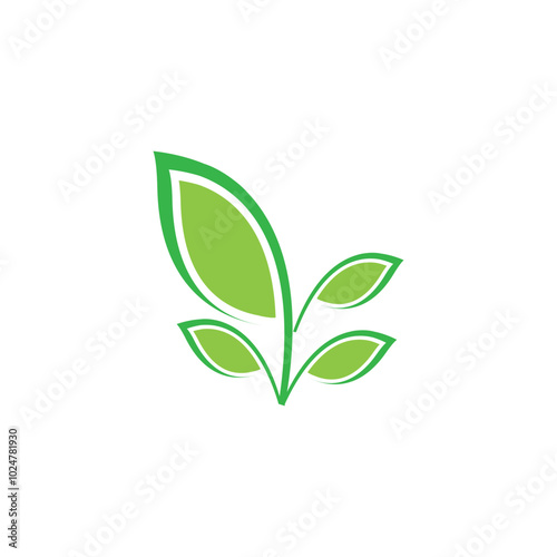 Green leaf logo vector element symbol template