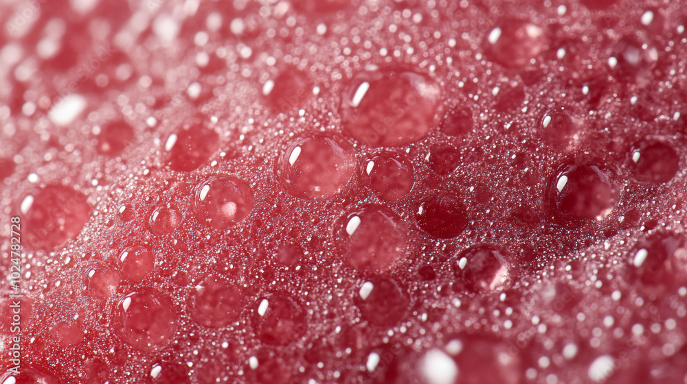 3D close up of glossy red lip gloss with dew and fresh bubbles beauty texture fashion background 3D close up of glossy red lip gloss with dew and fresh bubbles beauty texture fashion background