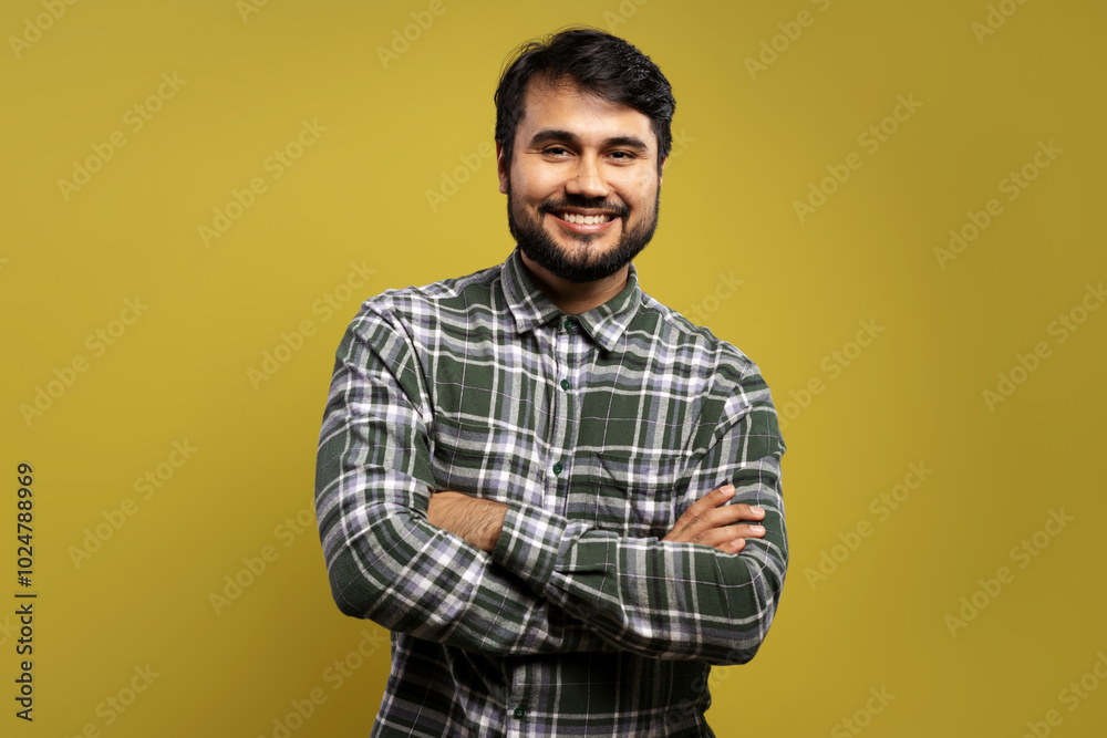 Fototapeta premium man with arms crossed, smiling