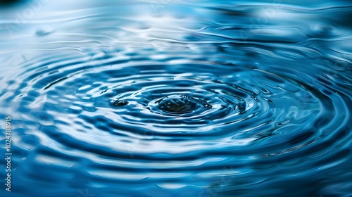 Circles on the water, ripple on blue background
