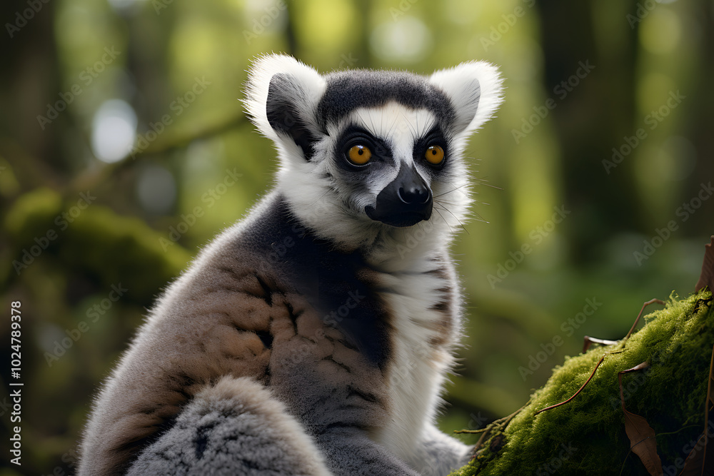 Obraz premium photo of a lemur made with leica, photo of a lemur