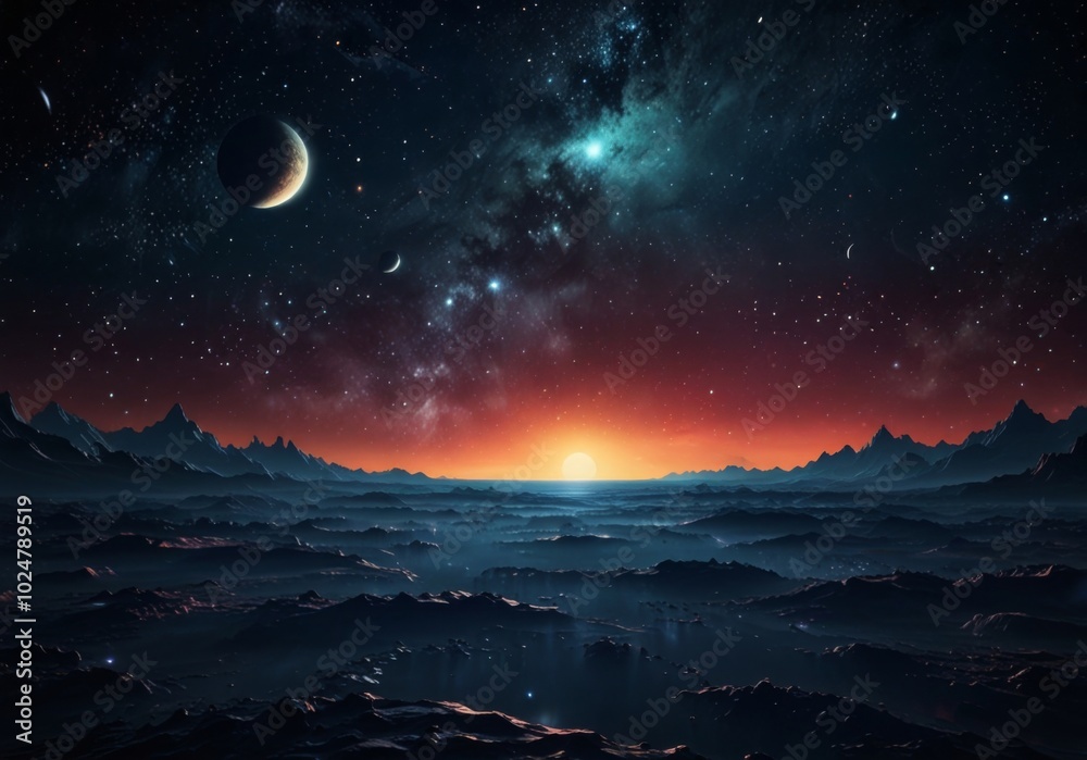 futuristic space background, Asteroids And Gas Giant futuristic space background, Asteroids And Gas Giant