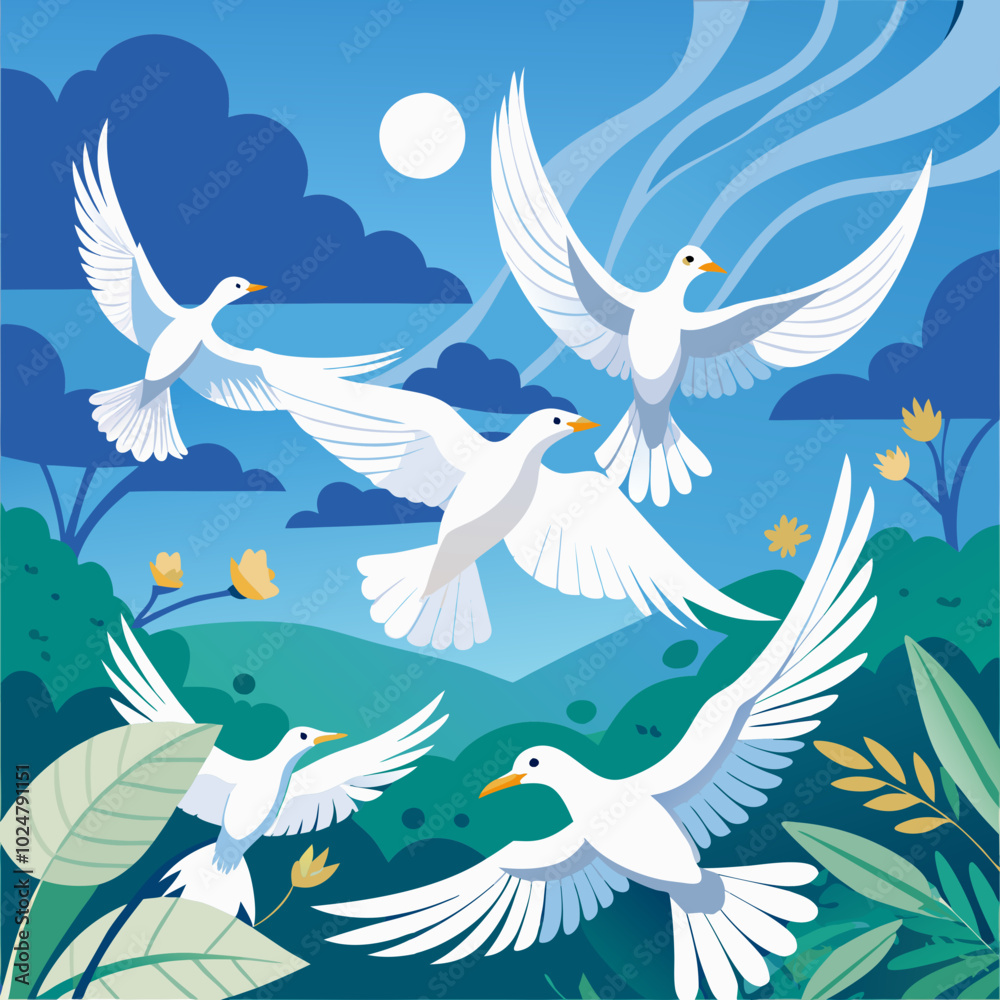 white birds flying in sky white birds flying in sky