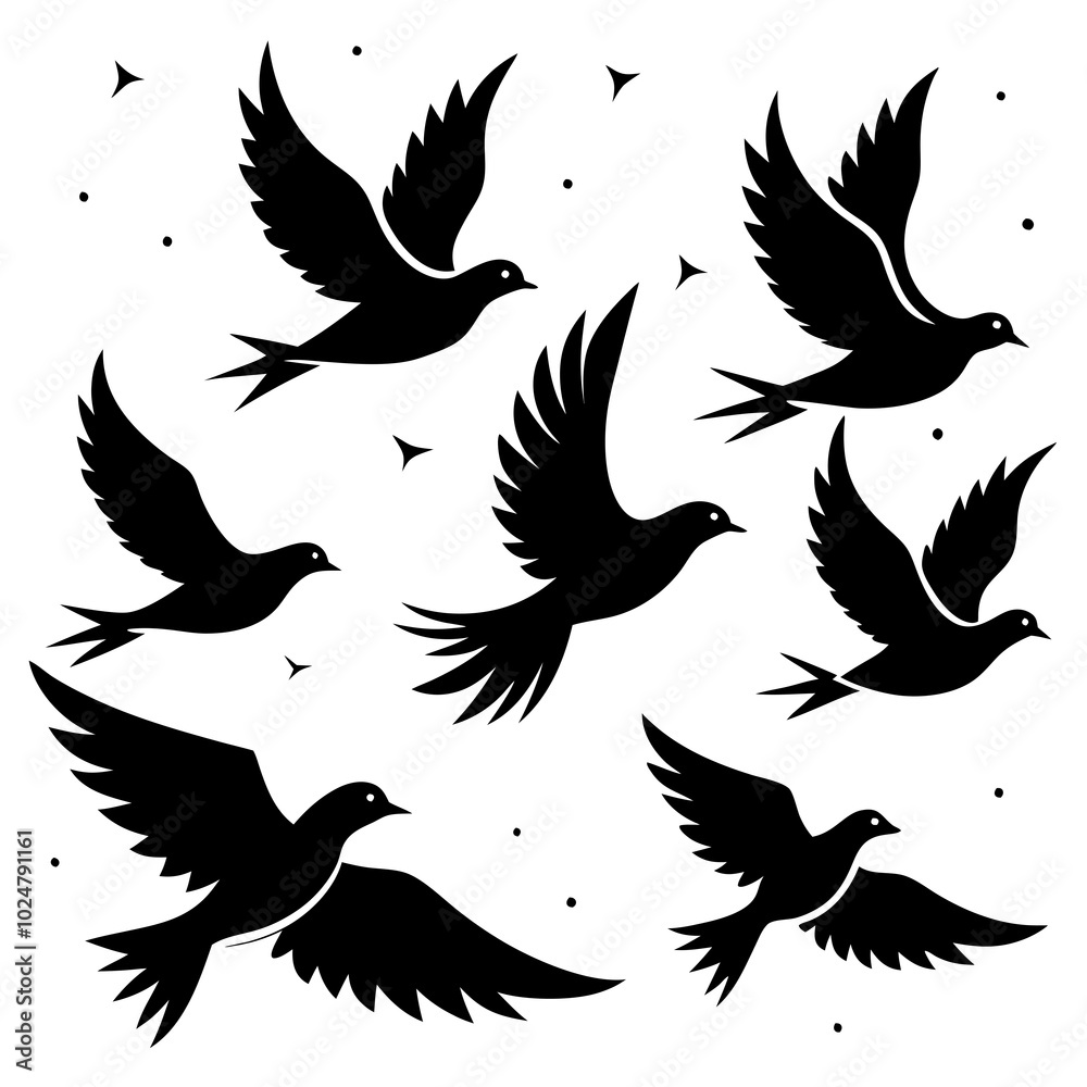 Fototapeta premium white birds flying in sky