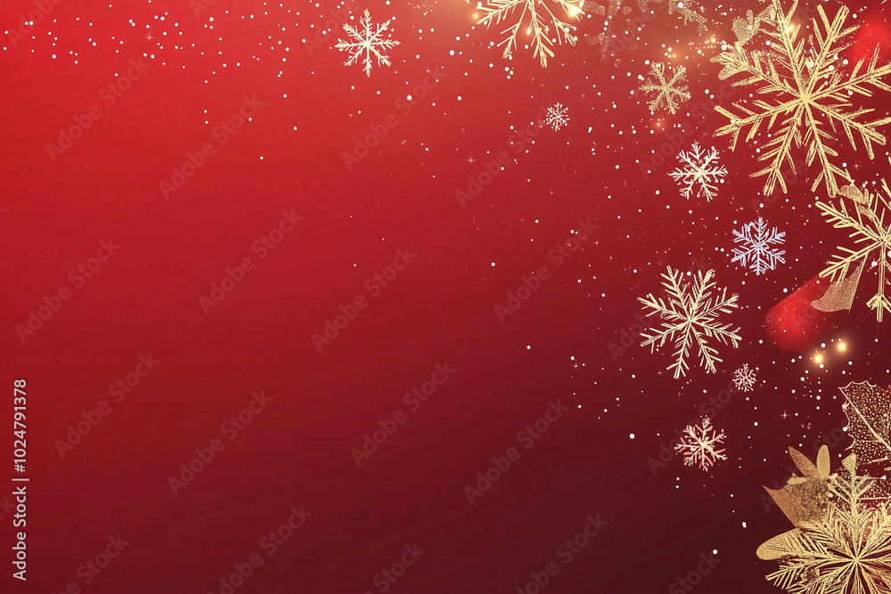 Red Christmas Banner with Snowflakes Merry Christmas and Happy New Year Greeting Seasonal Winter Background Vector Illustration Red Christmas Banner with Snowflakes Merry Christmas and Happy New Year Greeting Seasonal Winter Background Vector Illustration