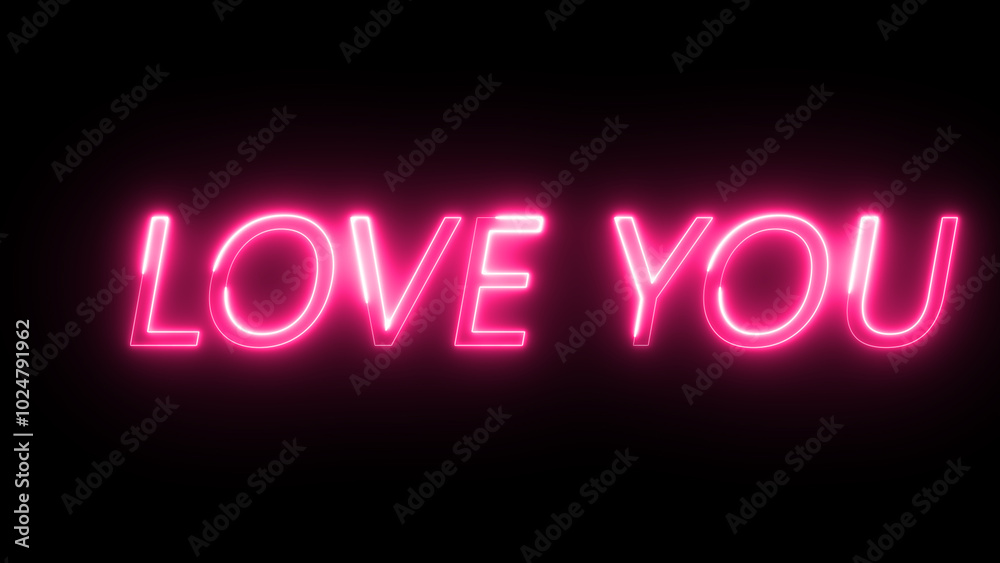 Love you text font with light.Love you neon lettering. Valentines day calligraphy. Shiny romantic quote. Outer glowing effect poster.Vector stock illustration Love you text font with light.Love you neon lettering. Valentines day calligraphy. Shiny romantic quote. Outer glowing effect poster.Vector stock illustration