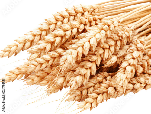 Golden ears of wheat stacked for agriculture and natural concepts