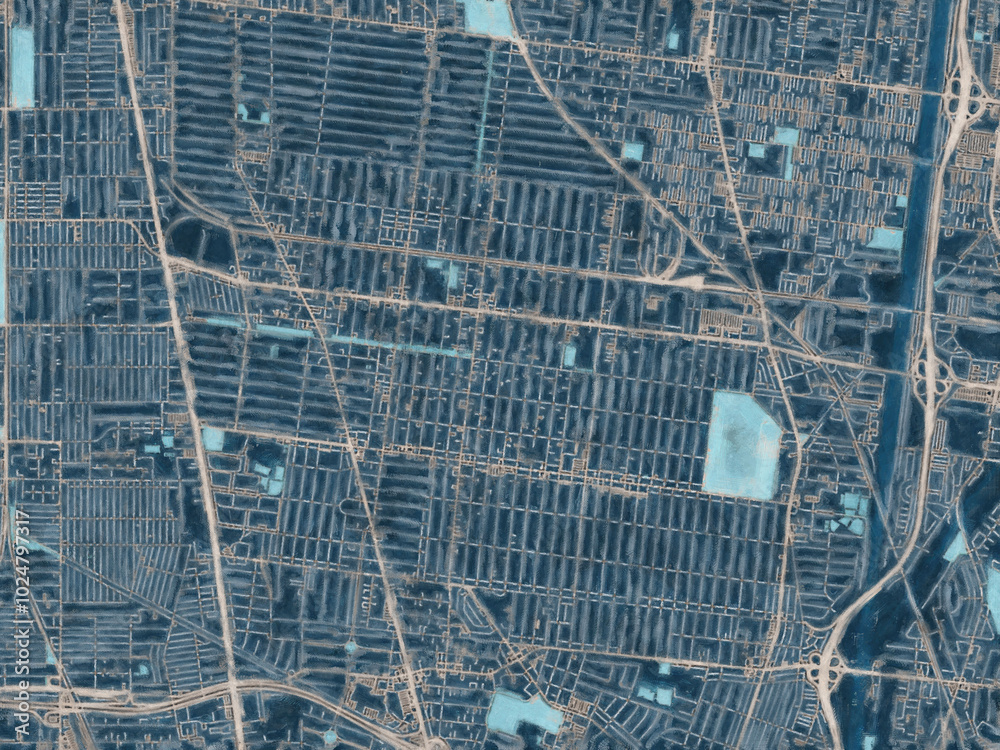 Painterly Style City Map of South Gate California, USA in a Blue Color Scheme. Painterly Style City Map of South Gate California, USA in a Blue Color Scheme.