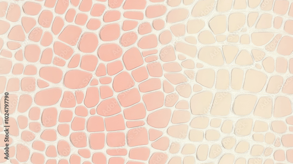 crocodile leather print seamless patchwork pattern in peach pink paint. fashion trendy background for fabric design wallpaper