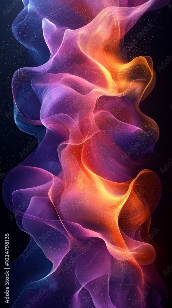 Colorful abstract waves flow gracefully on a deep black background, mesmerizing and vibrant, captivating the eye with dynamic movement, light, and energy in stunning intricate patterns and textures Colorful abstract waves flow gracefully on a deep black background, mesmerizing and vibrant, captivating the eye with dynamic movement, light, and energy in stunning intricate patterns and textures