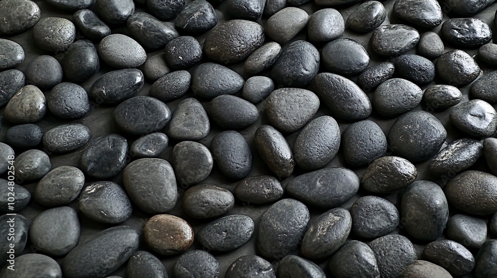 Smooth black river rocks background. Smooth black river rocks background.