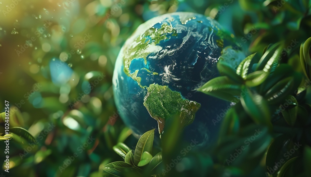 A poster promoting Earth Day, encouraging eco-friendly practices and water conservation A poster promoting Earth Day, encouraging eco-friendly practices and water conservation