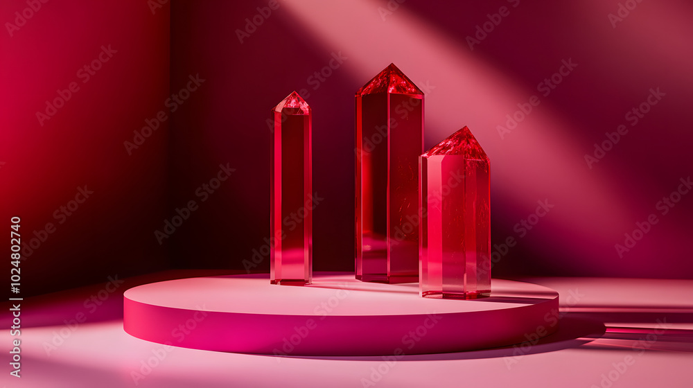 Ruby Crystal Minimalistic Product Display Podium. Ruby Crystal Minimalistic Product Display Podium.