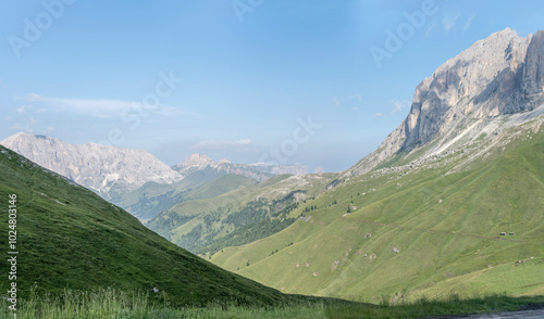 Obraz na płótnie Sasso Piatto peak slopes on Duron valley, from Col Rodella, Italy w salonie