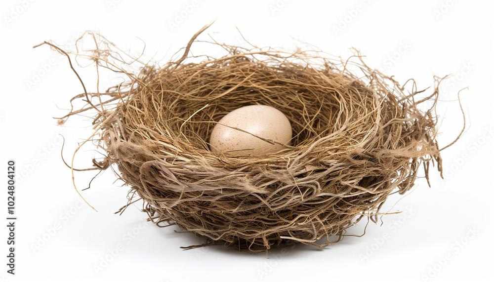 A bird nest elevation front view isolated A bird nest elevation front view isolated