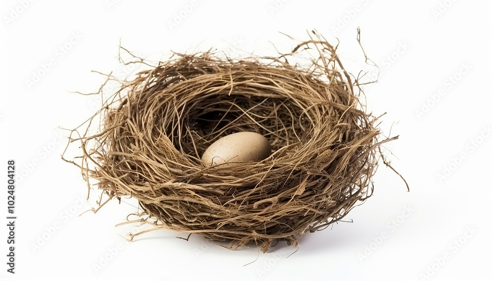 A bird nest elevation front view isolated A bird nest elevation front view isolated