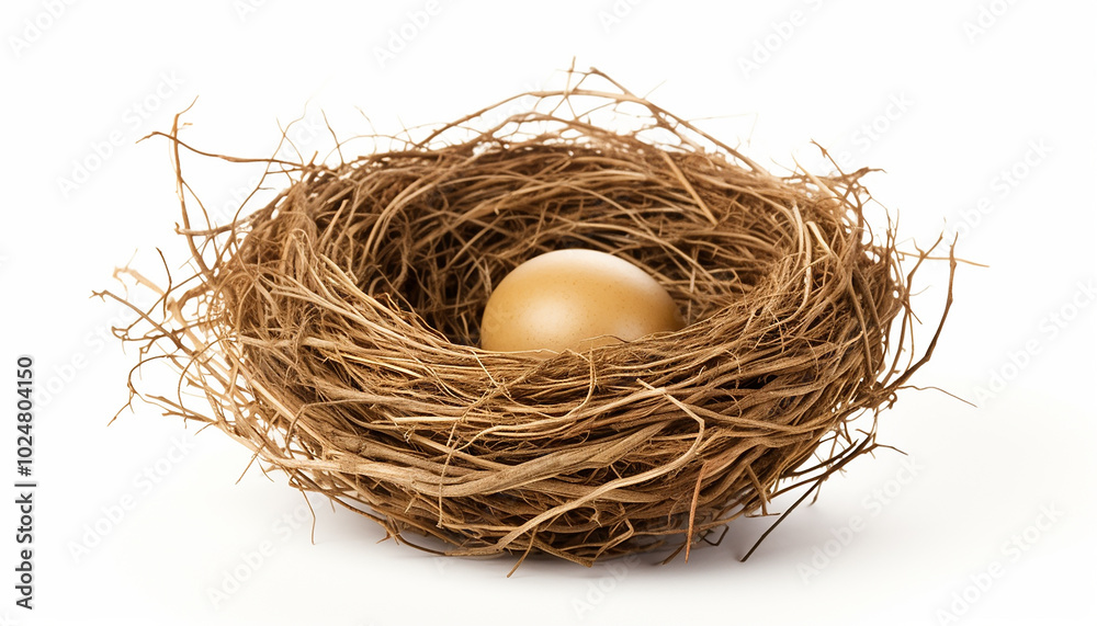 A bird nest elevation front view isolated A bird nest elevation front view isolated