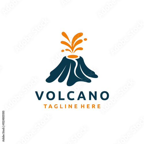 Mountain Volcano logo, simple volcano icon