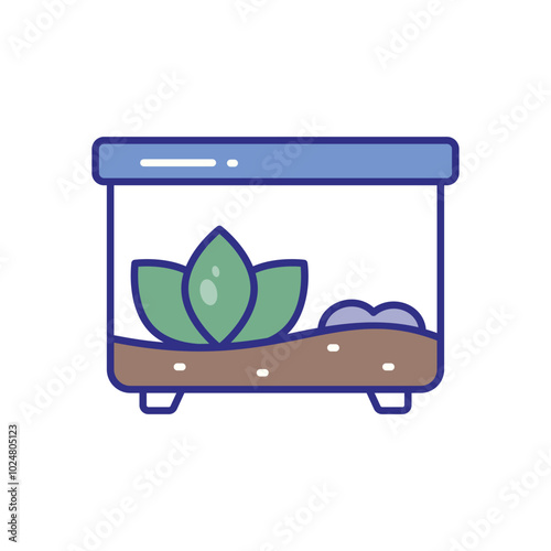 Terrarium vector icons stock illustration