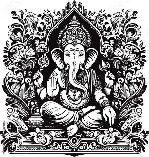hindu god ganesha Vector illustration Graphic 