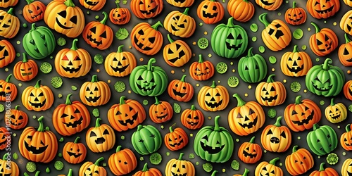 Halloween Pumpkin Pattern Background for Festive Decor and Crafts