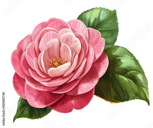 Delicate pink flower blooming in soft sunlight, showcasing intricate petals a...