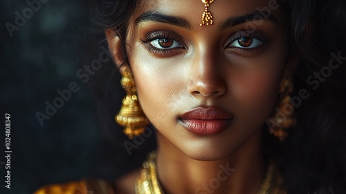 Sri Lankan Woman in Traditional Attire