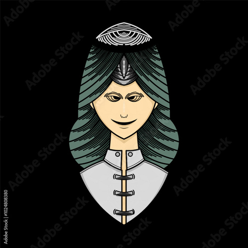 Queen mascot vector illustration with scary facial expression