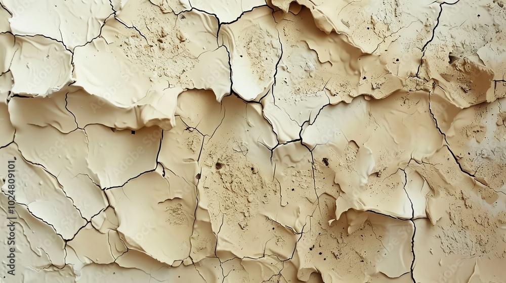 Obraz premium A close up of a cracked, dried clay surface.