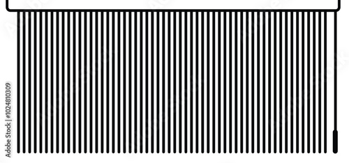 Open blinds for window shutters. Vertical, jalousie roller concept. window curtain shutter roll. House, blinds open for windows. Open and closed window. Sun, jalousie shade for home, office interior