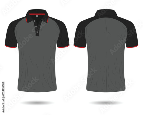 Raglan sleeve polo shirt mockup