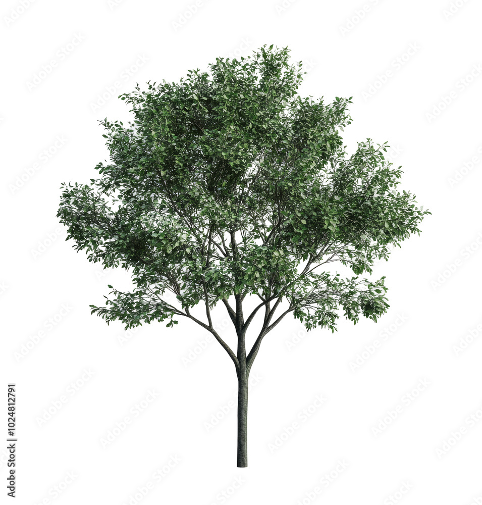 custom made wallpaper toronto digitalA large green tree with a thick trunk stands alone against a minimalistic background