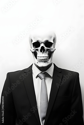 Wallpaper Mural black and white illustrated skeleton, skeleton illustration black and white Torontodigital.ca