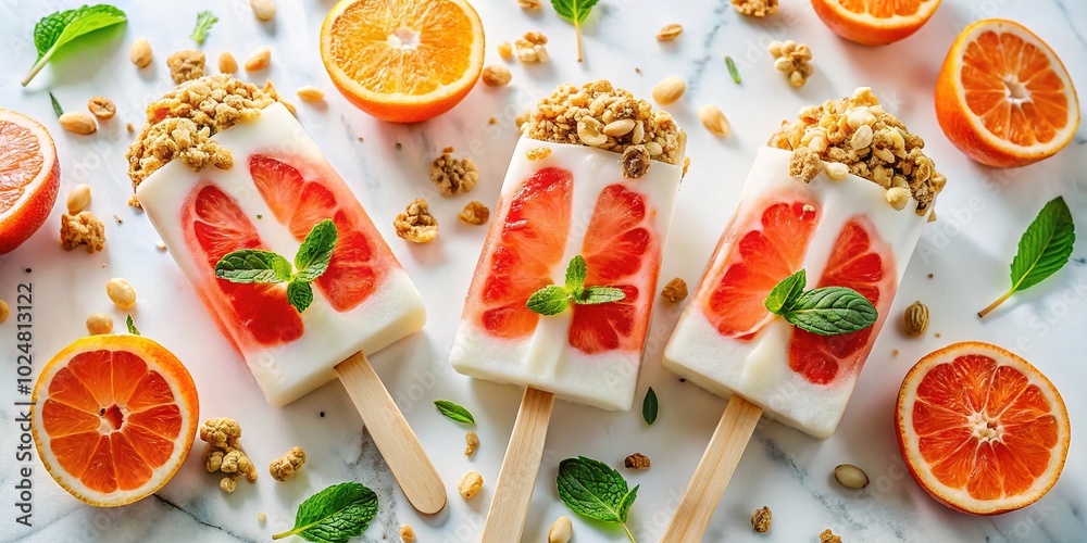 Refreshing Grapefruit Parfait Popsicles - Bright and Colorful Summer Treats Refreshing Grapefruit Parfait Popsicles - Bright and Colorful Summer Treats