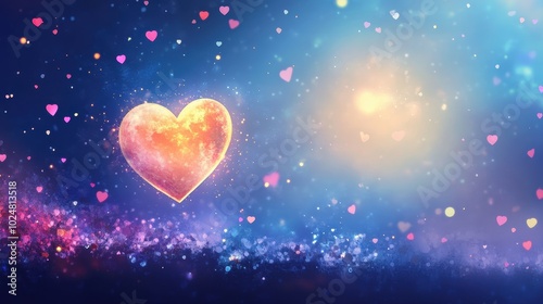 Glowing Heart in Ethereal Dreamscape